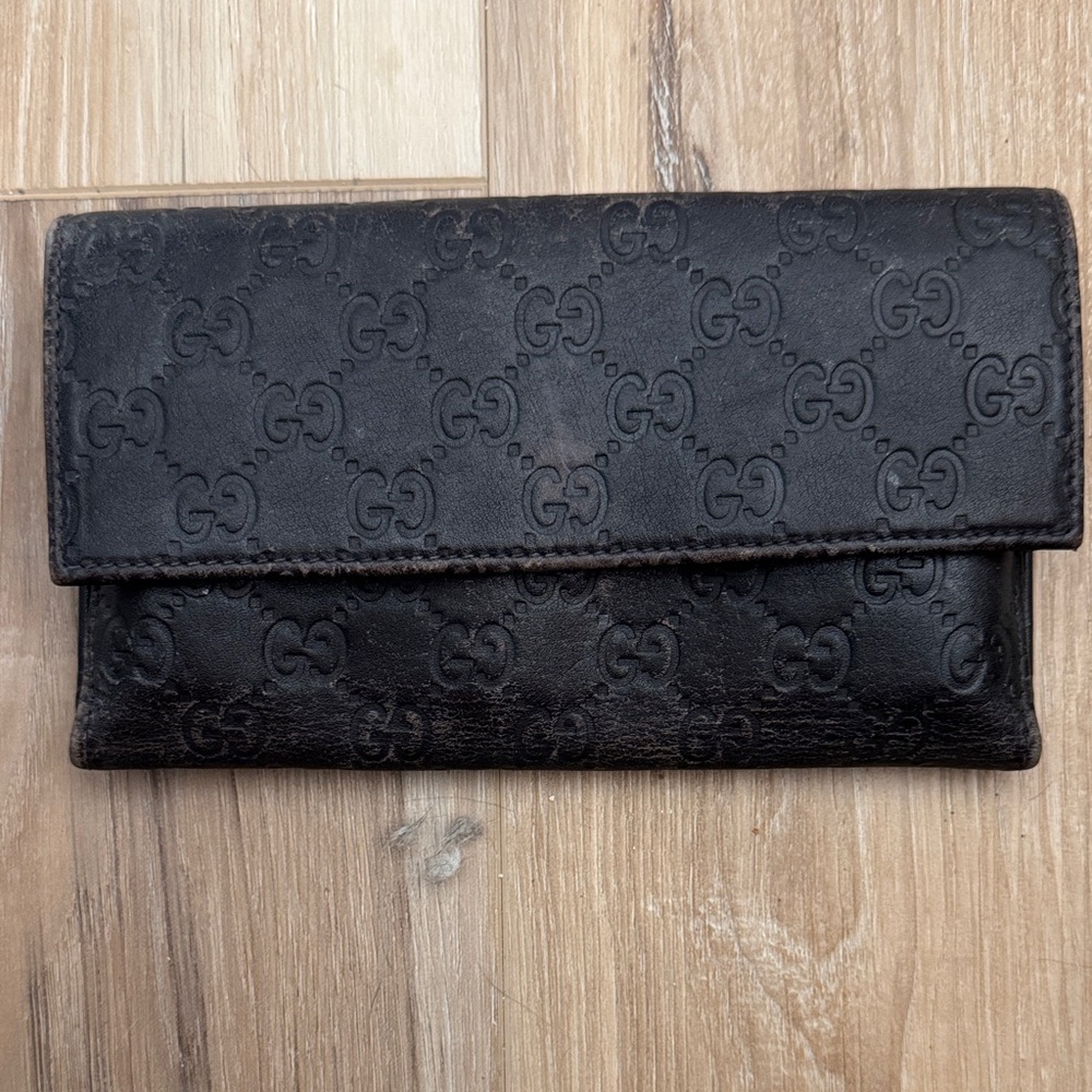 Gucci Embossed Black Leather Wallet